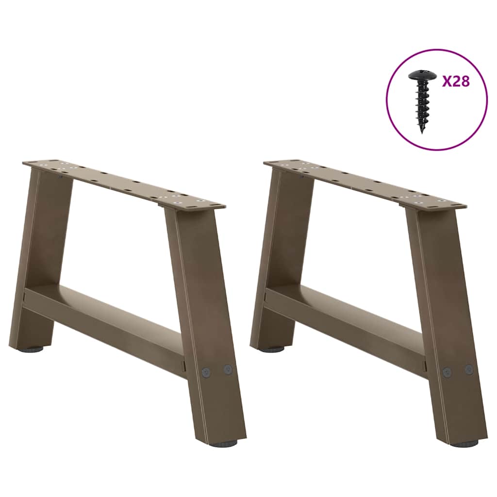 Pés para mesa de centro em formato a, 2 peças, 70x (30-31) cm, aço