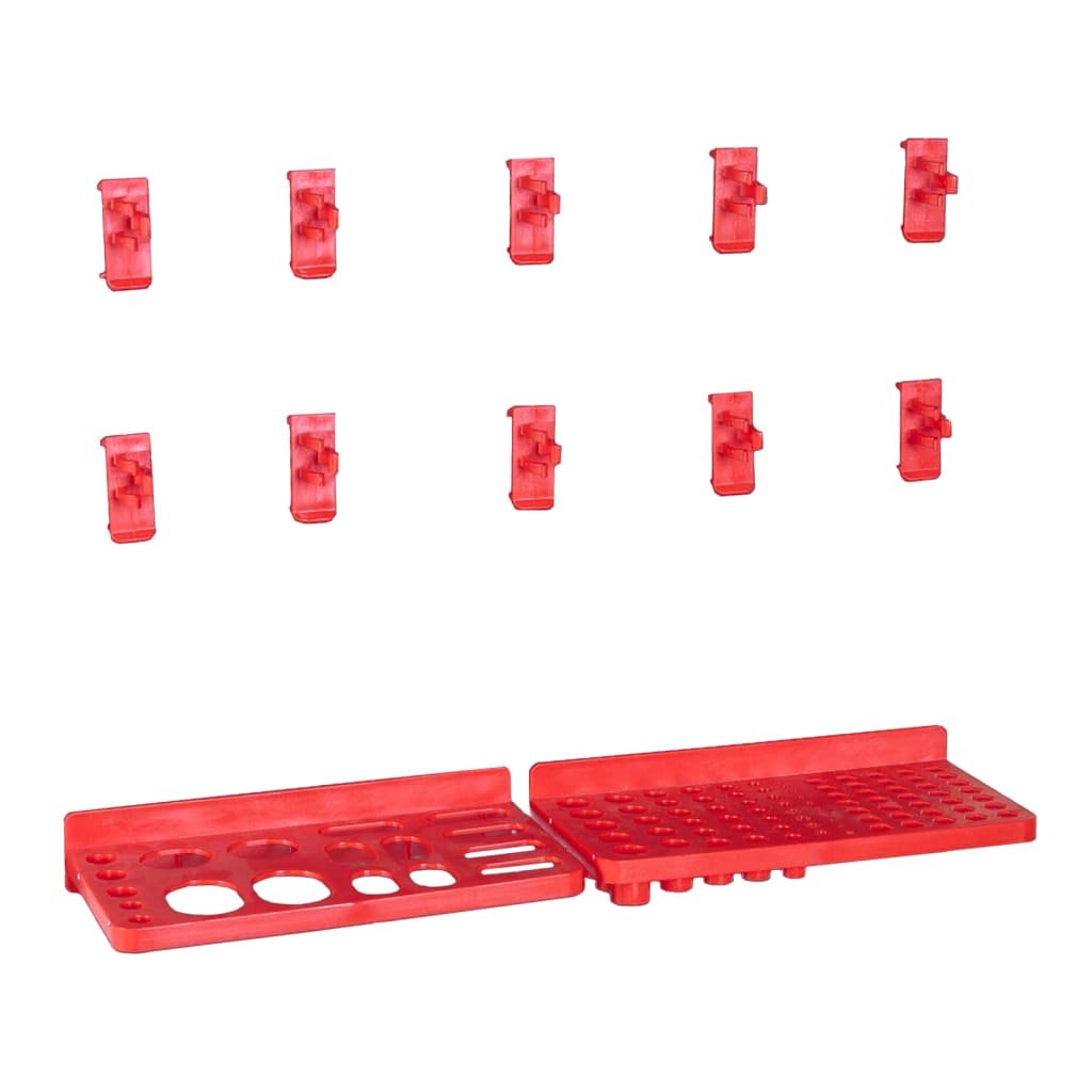 80 Pcs kit caixas arrumação c/ painéis parede vermelho e preto