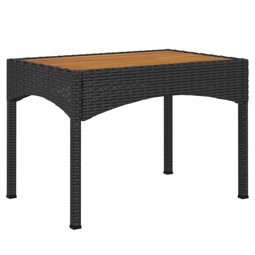 3 Pcs conjunto lounge de jardim c/ almofadões vime PE preto
