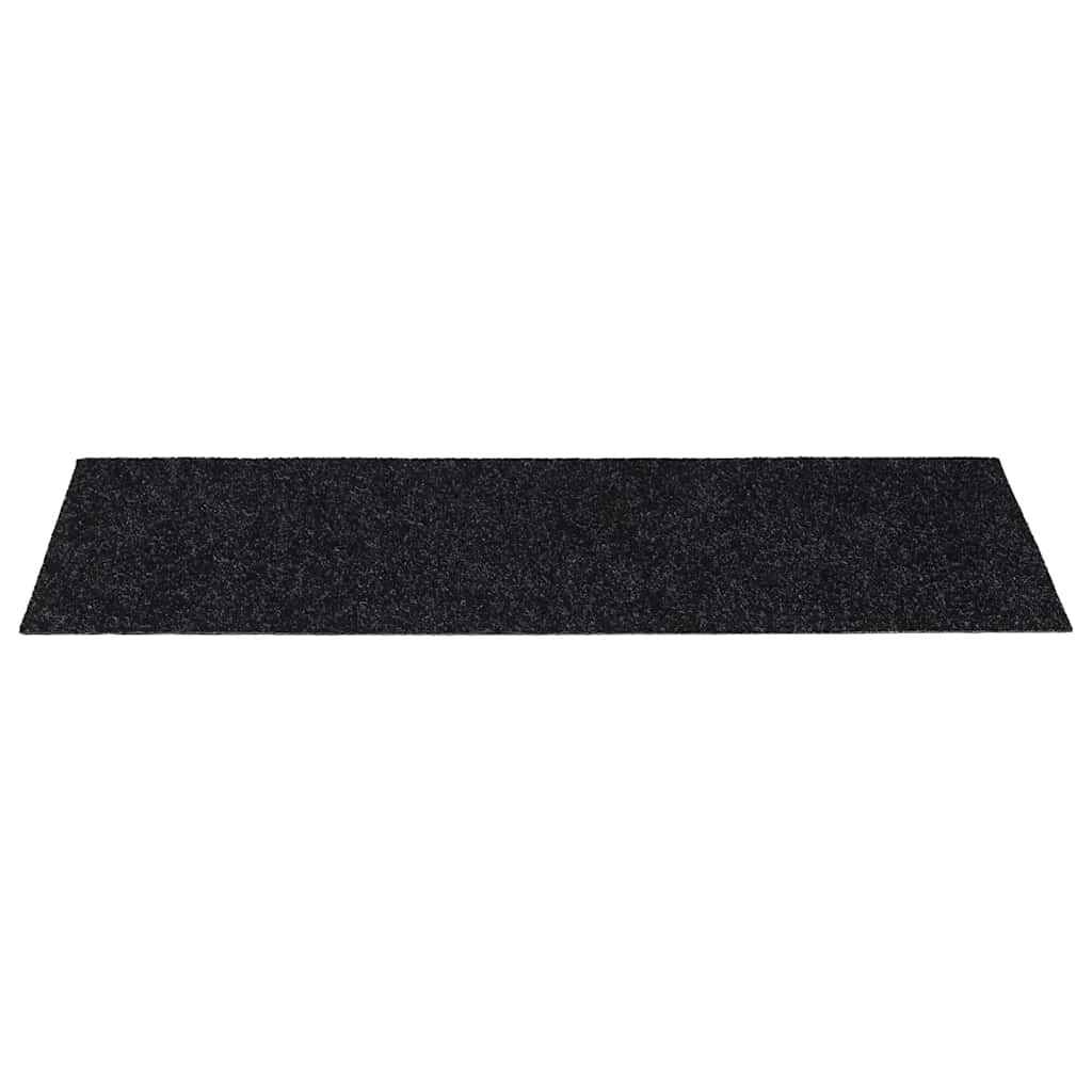 Tapetes de escada autoadesivos 30 peças 60x25 cm pretos retangulares