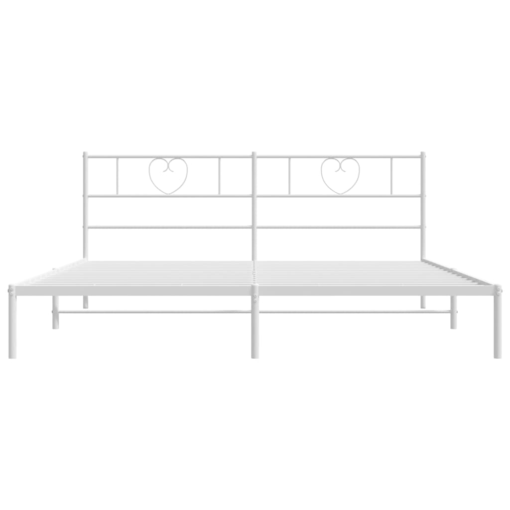 Estrutura de cama com cabeceira 200x200 cm metal branco