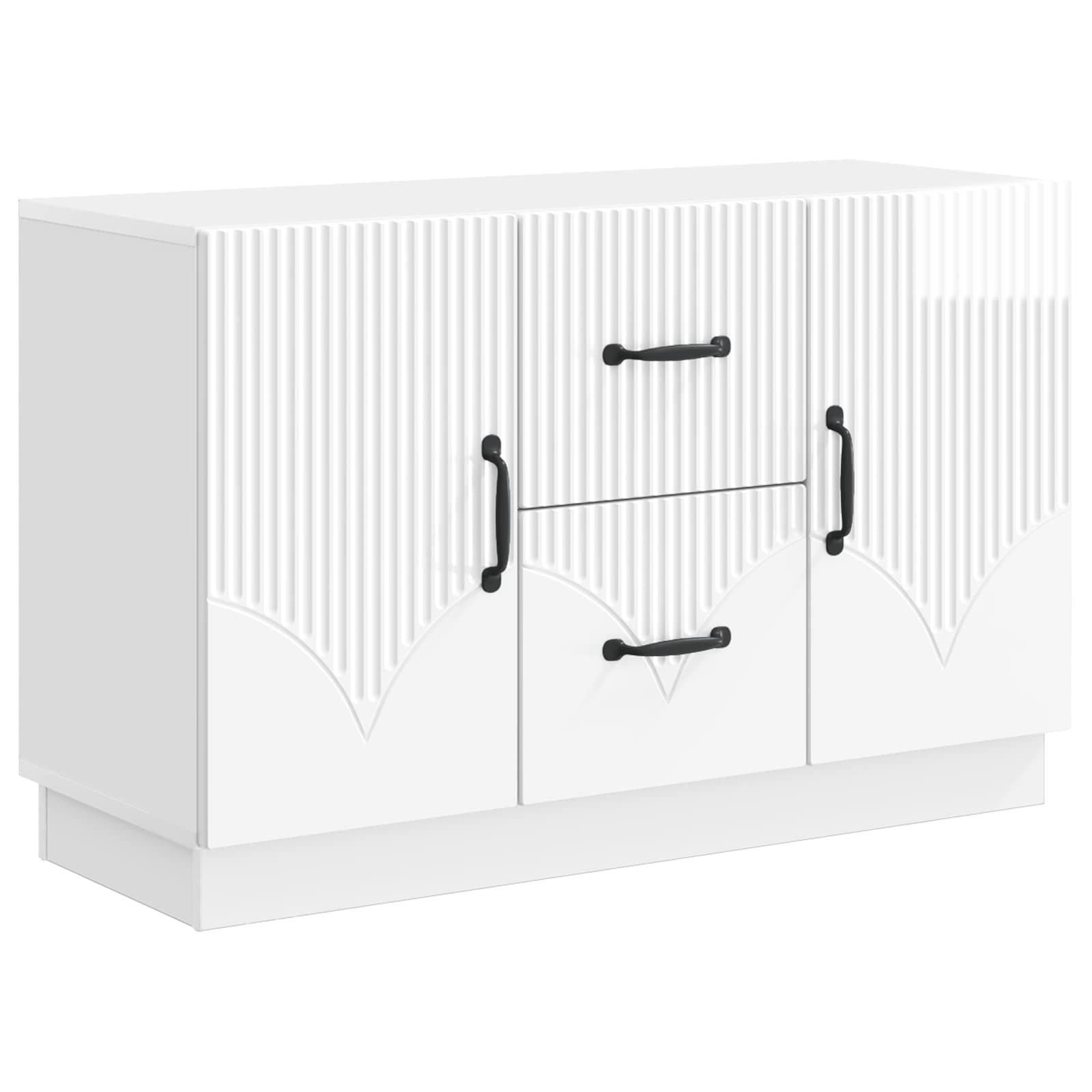 Buffet branco brilhante 89 x 34,5 x 57 cm derivados de madeira