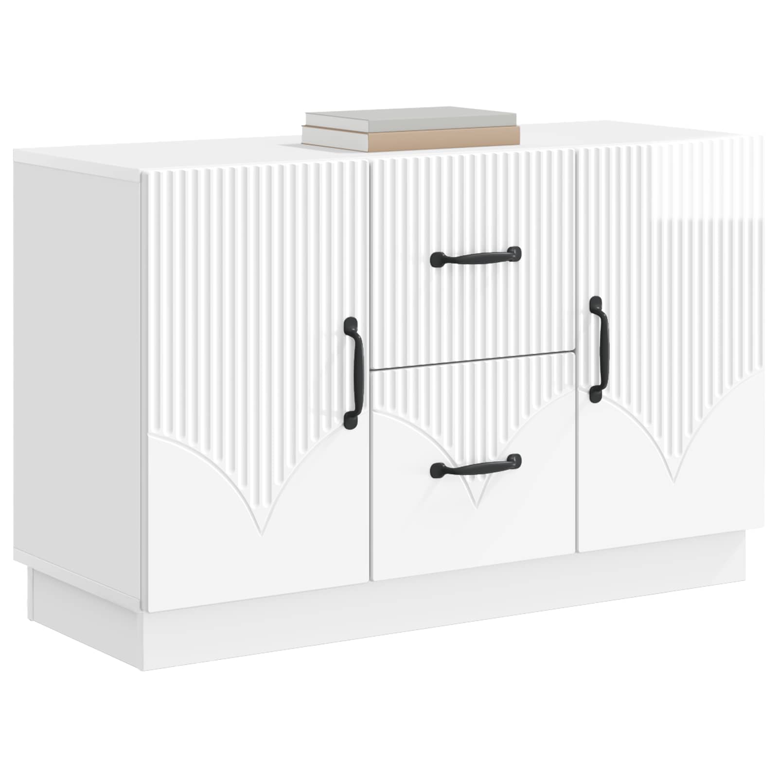 Buffet branco brilhante 89 x 34,5 x 57 cm derivados de madeira