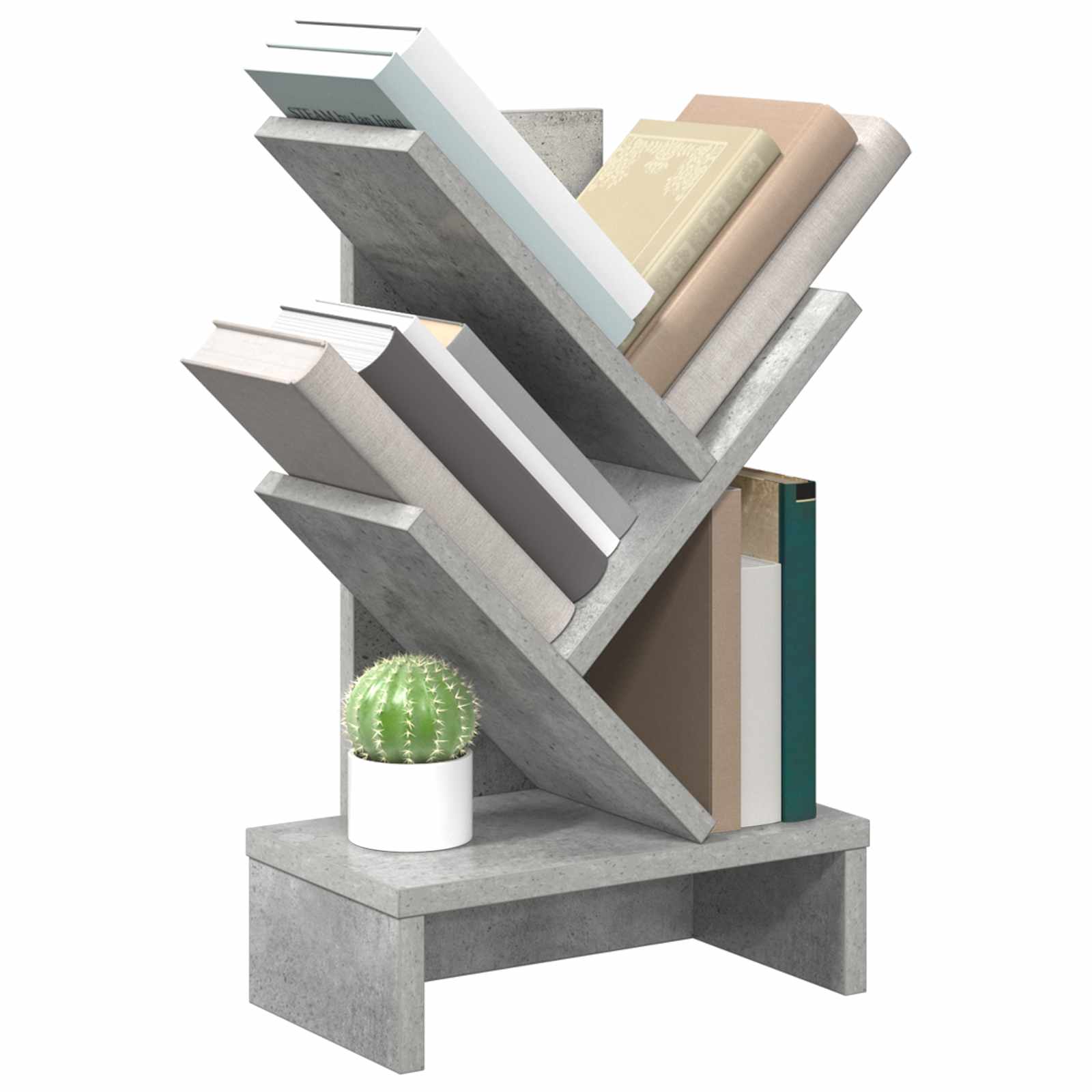 Estante de livros em árvore 3 níveis 30 x 18 x 48 cm