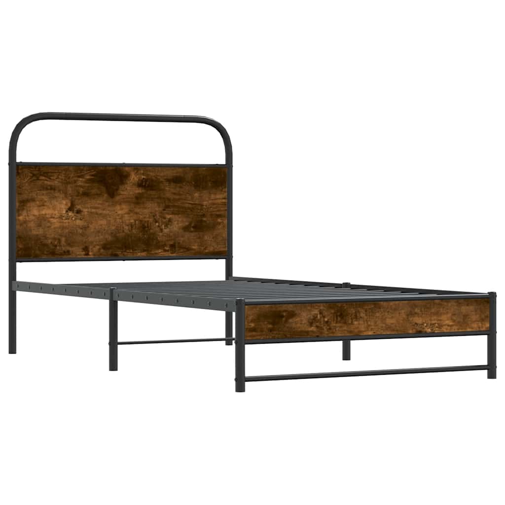 Estrutura cama s/ colchão derivados de madeira carvalho fumado