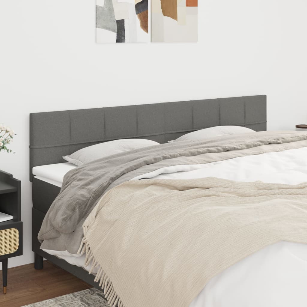 Cabeceiras cinzento-escuro 180x5x78/88 cm tecido
