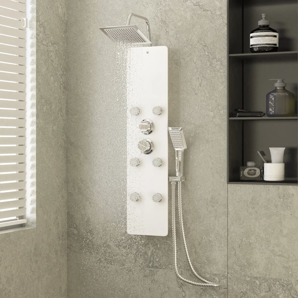 Coluna de duche vidro 25x47,5x130 cm branco