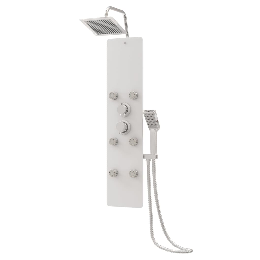 Coluna de duche vidro 25x47,5x130 cm branco