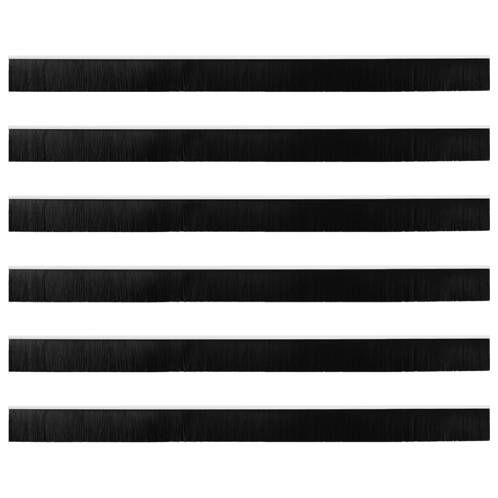 Selos de escovas para porta auto-adesivos 6 unid. branco 100 cm