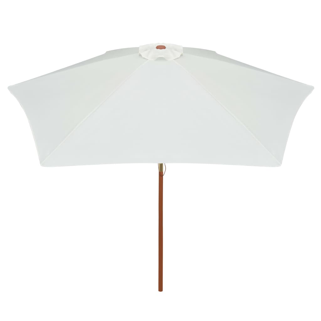 Guarda-sol com mastro em madeira 270x270 cm branco nata
