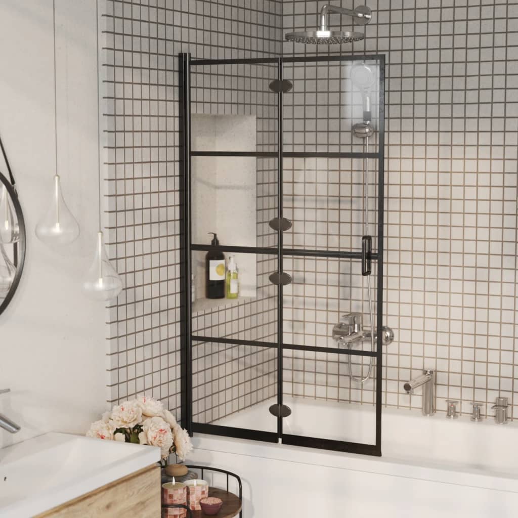Divisória de chuveiro dobrável esg 80x140 cm preto