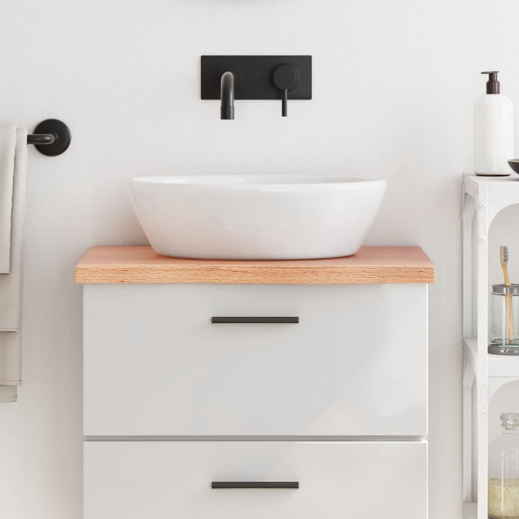 Bancada p/ wc 60x30x(2-4) cm madeira maciça tratada castanho