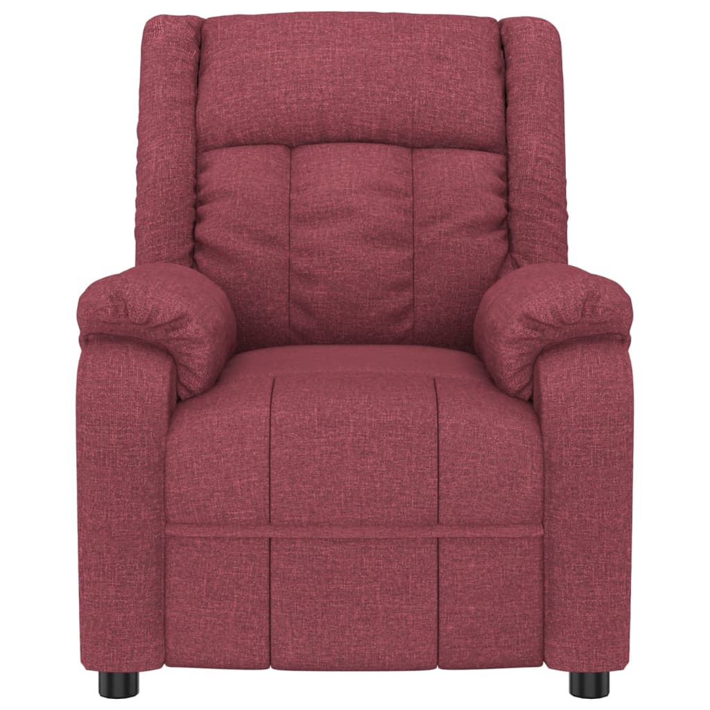Poltrona de massagens elétrica reclinável tecido vermelho tinto