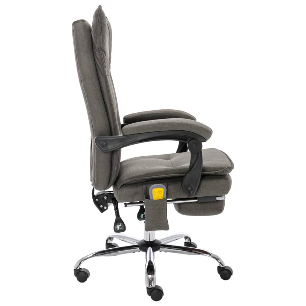 Cadeira de escritório c/ função de massagem tecido cinzento