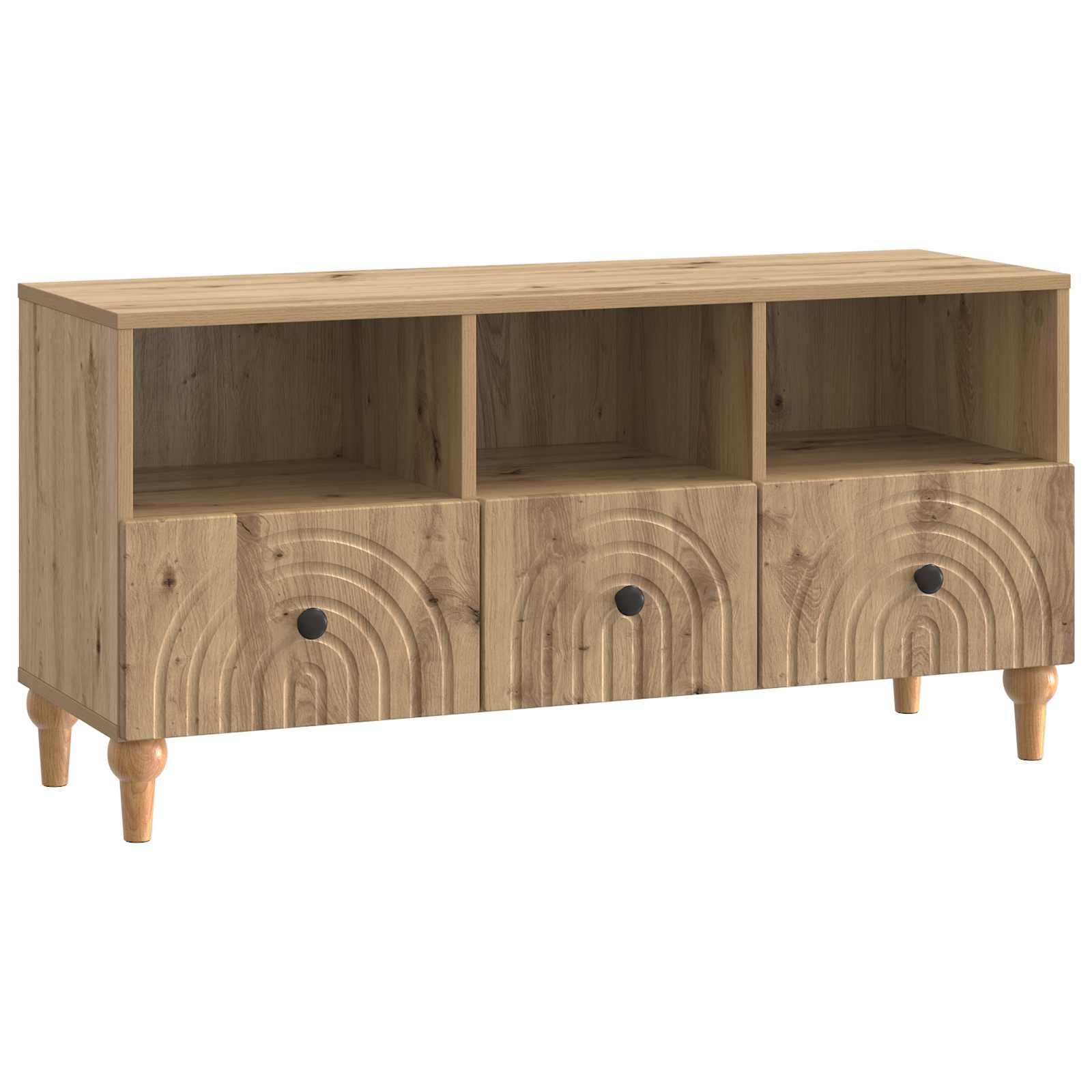 Gabinete para TV 102 x 34,5 x 50 cm carvalho artesanal