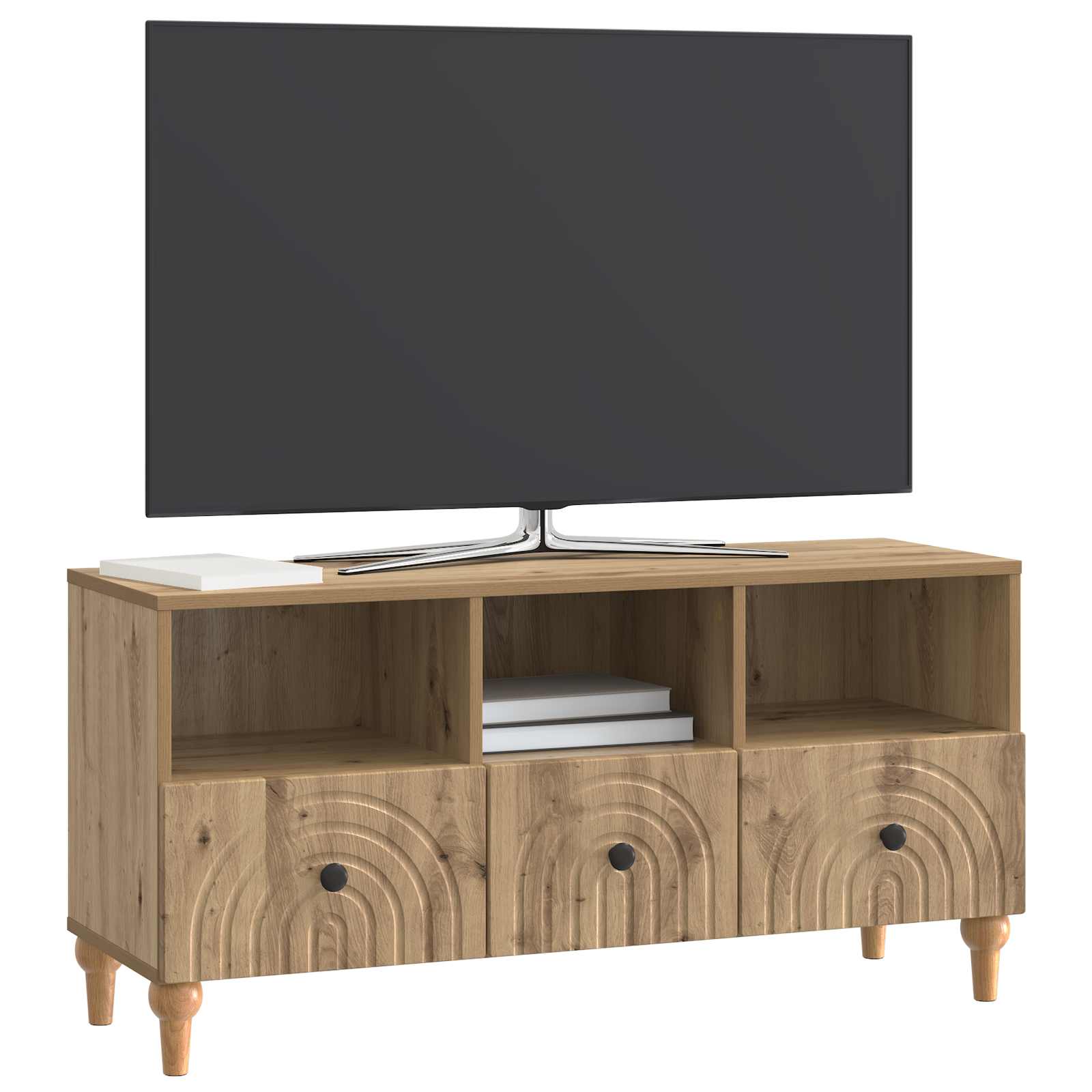 Gabinete para TV 102 x 34,5 x 50 cm carvalho artesanal