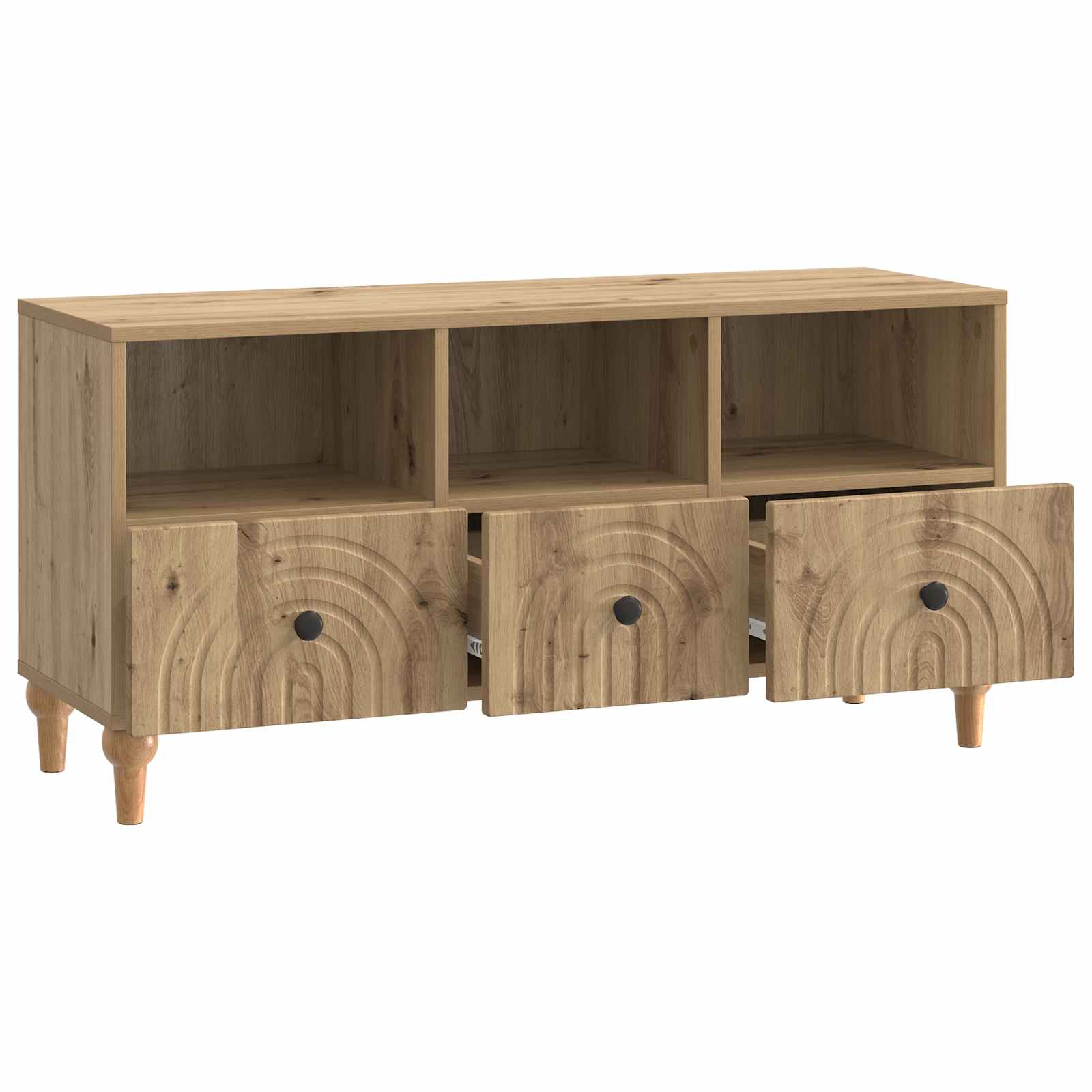 Gabinete para TV 102 x 34,5 x 50 cm carvalho artesanal