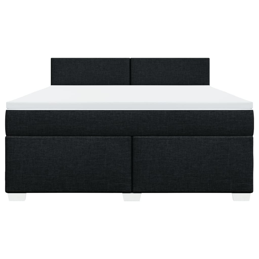 Cama com molas/colchão 180x200 cm tecido preto