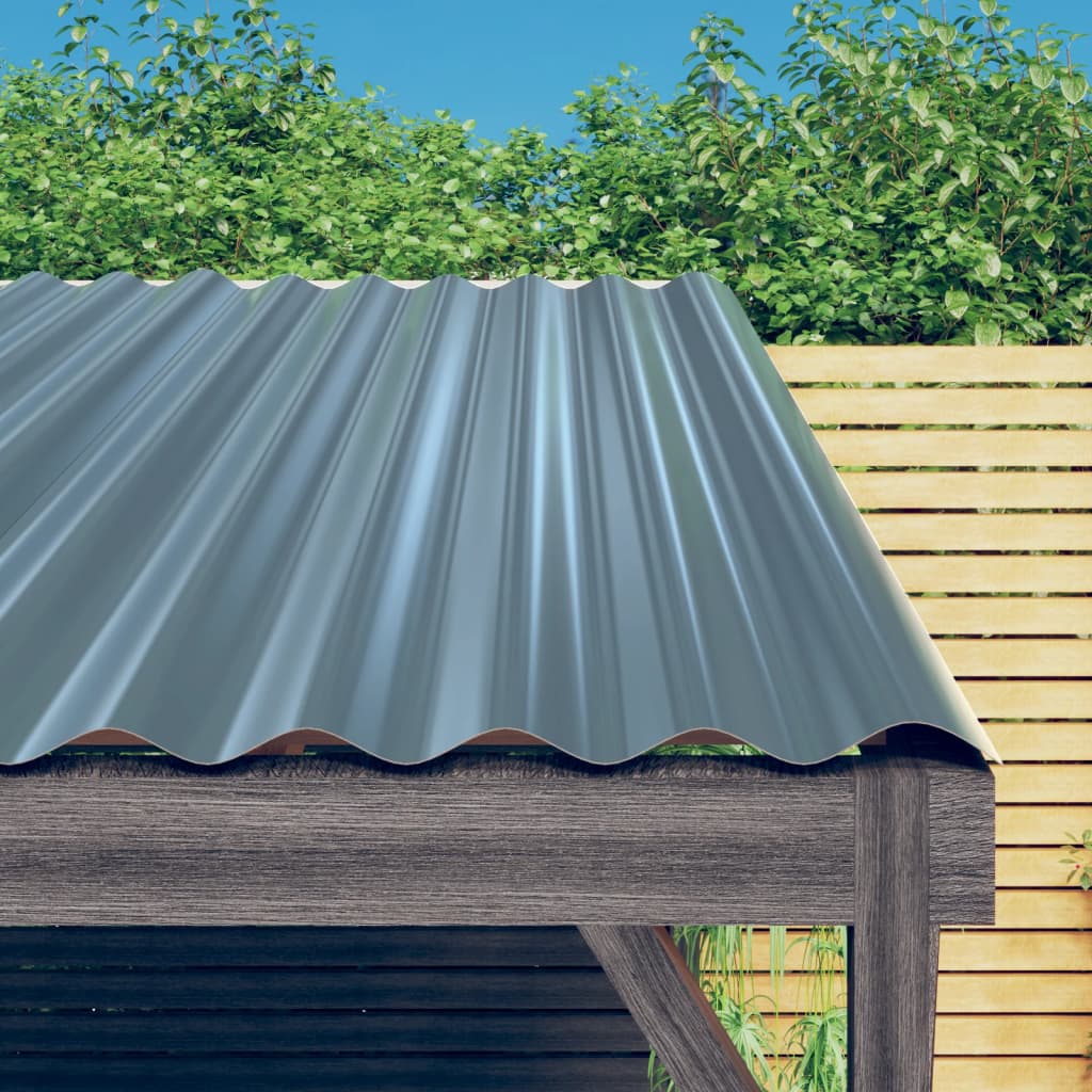 Painéis de telhado 36 pcs 60x36 cm aço galvanizado cinzento