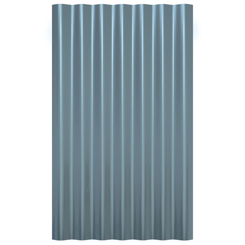 Painéis de telhado 36 pcs 60x36 cm aço galvanizado cinzento