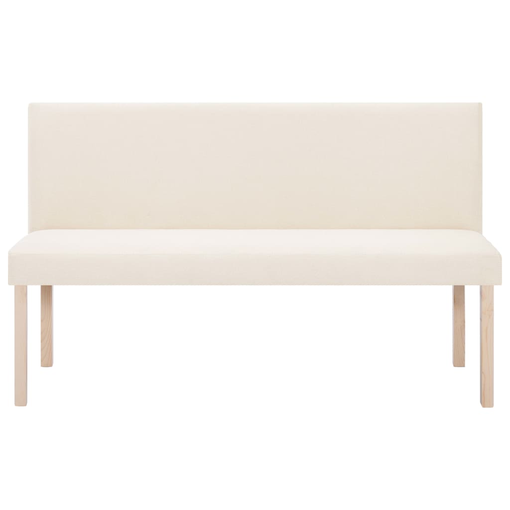 Banco 139,5 cm poliéster creme