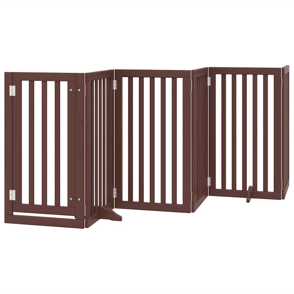 Portão cães c/ porta dobrável 15 painéis 750 cm álamo castanho