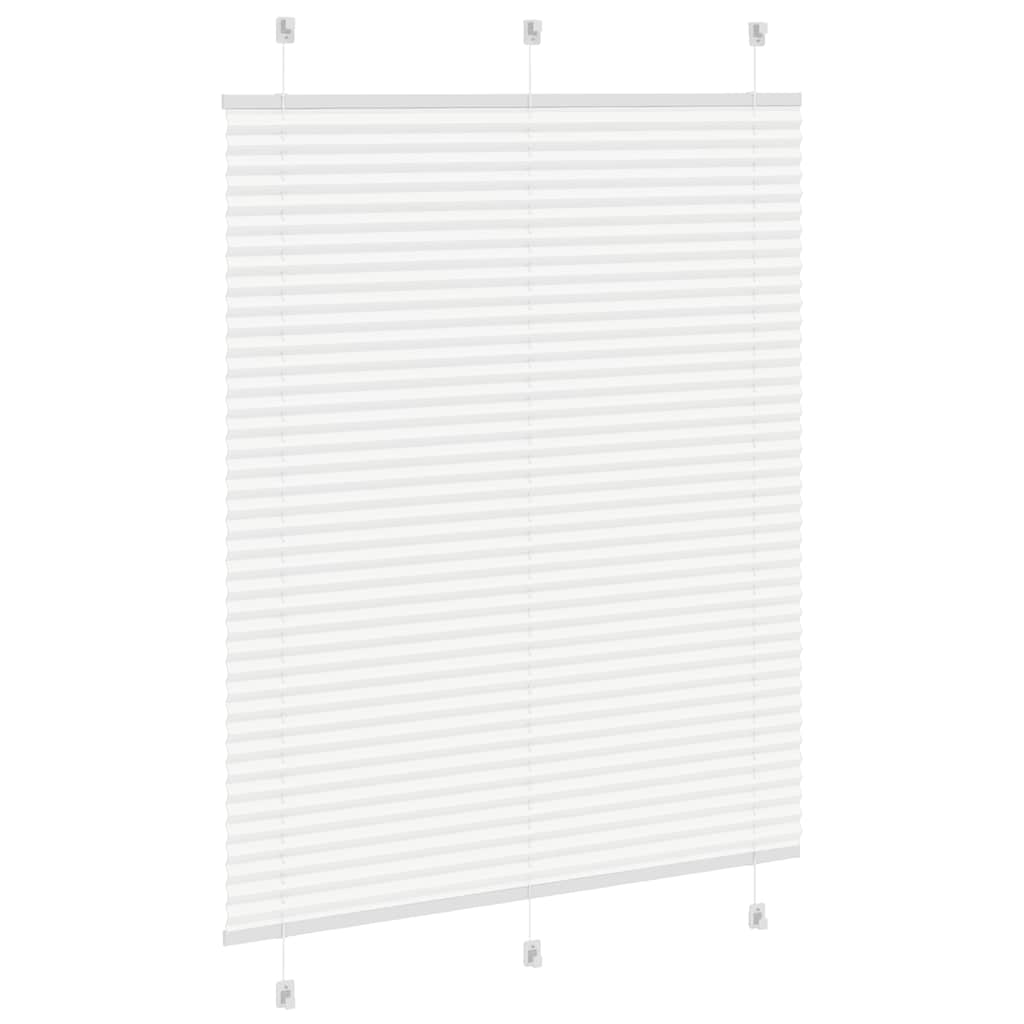 Branco plissada cega 105x100cm largura tecido 104,4cm poliéster