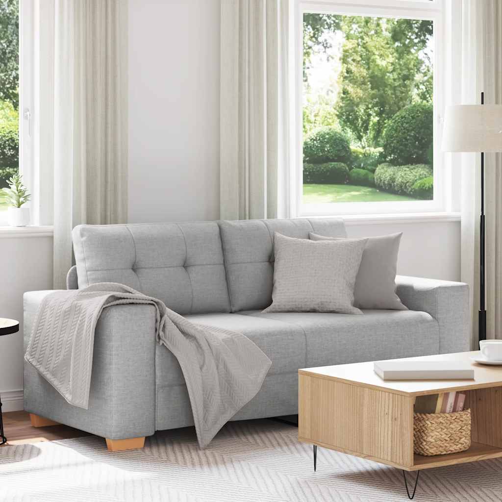 Sofá de dois lugares na cor cinza nuvem, 180x77x82 cm, em tecido