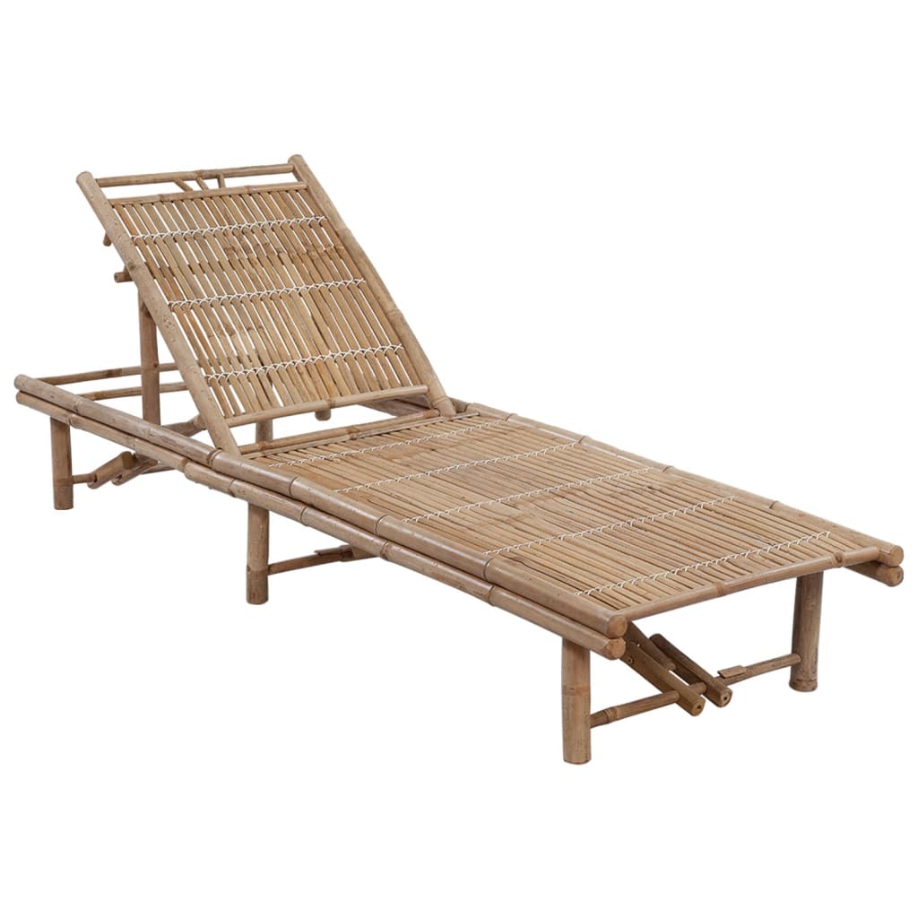 Espreguiçadeira de jardim com almofadão bambu