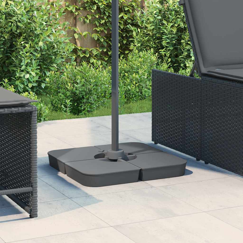 4 Pcs conj. base para guarda-sol de suporte cruzado 100 kg PP