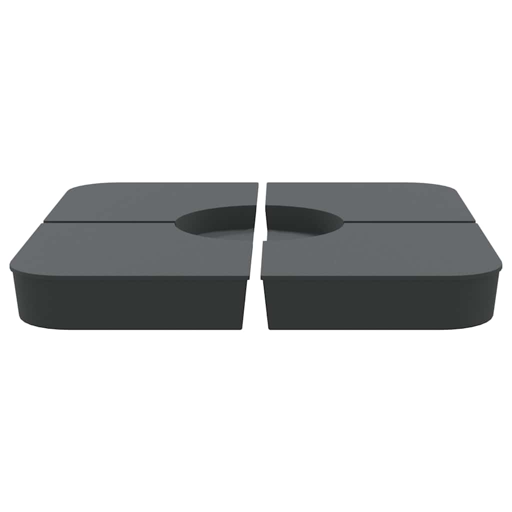 4 Pcs conj. base para guarda-sol de suporte cruzado 100 kg PP