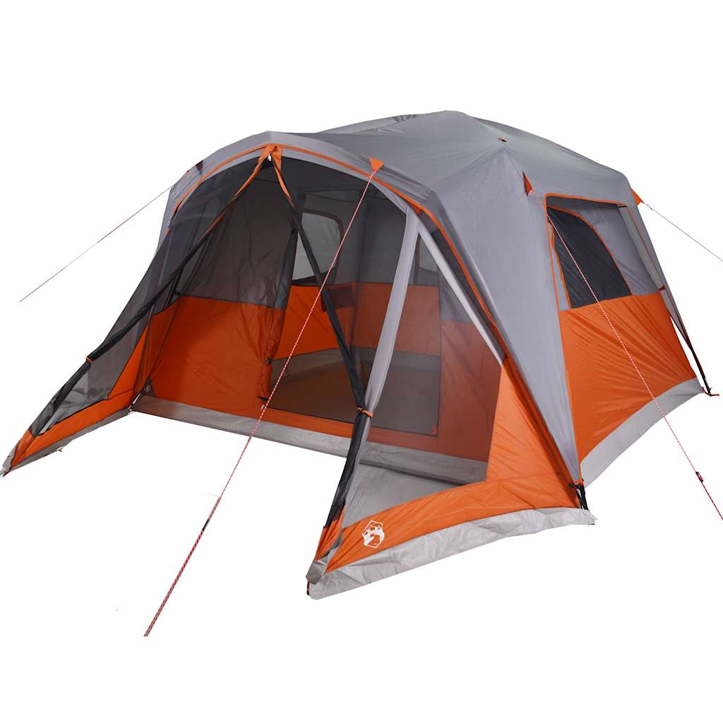 Tenda familiar c/ avançado 6 pessoas impermeável cinza/laranja