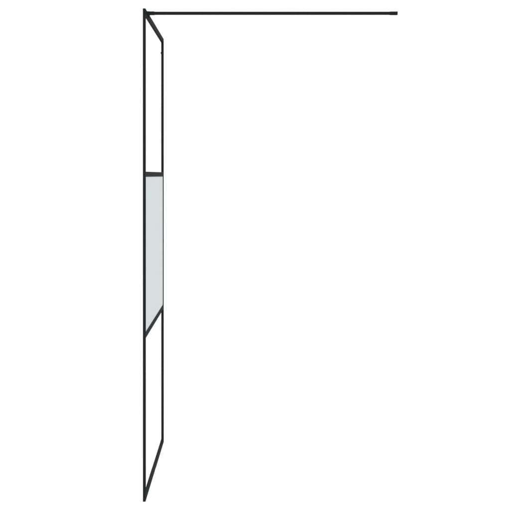 Divisória de chuveiro 100x195 cm vidro semiopaco esg preto