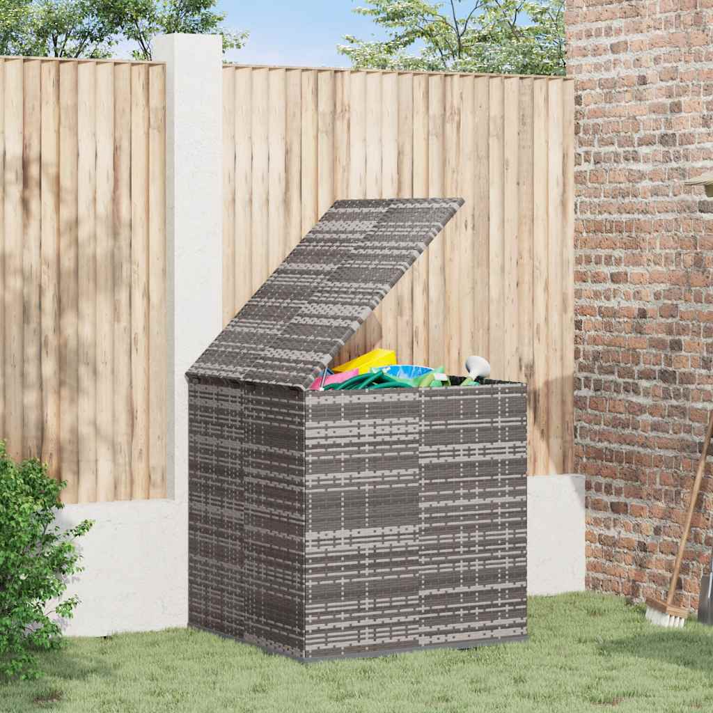 Caixa para almofadões de jardim 100x97,5x104cm vime PE cinzento
