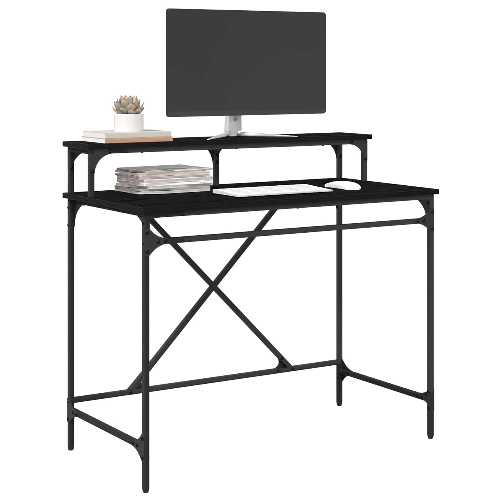 Mesa carvalho preto derivados de madeira 100 x 50 x 90 cm