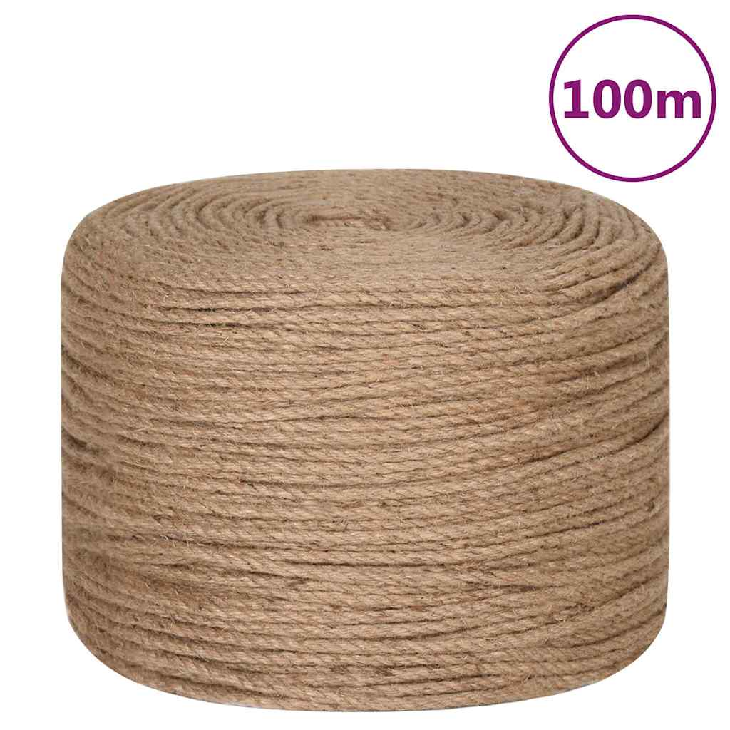 Corda de juta com 100 m de comprimento e 4 mm de espessura