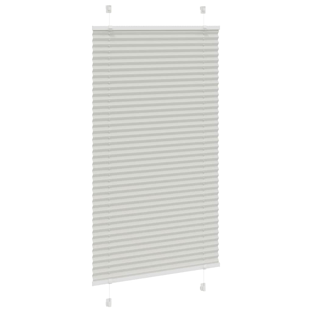 Cinzento luz plissada cega 75x150 cm largura tecido 74,4 cm