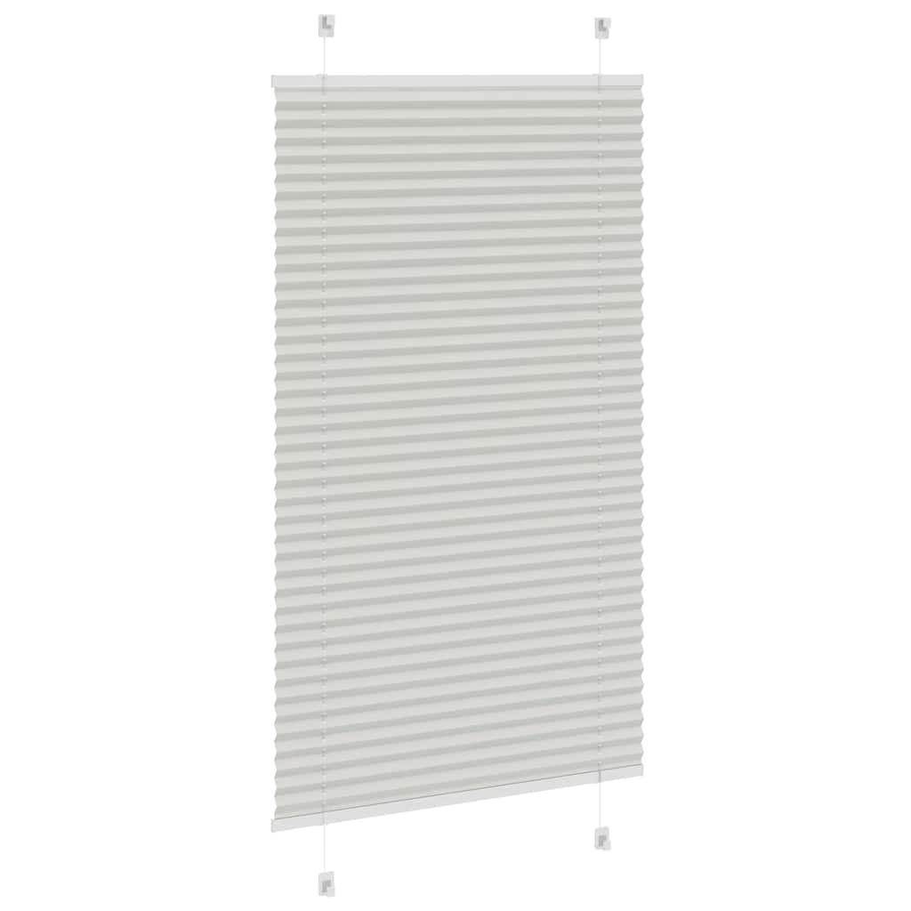 Cinzento luz plissada cega 75x150 cm largura tecido 74,4 cm