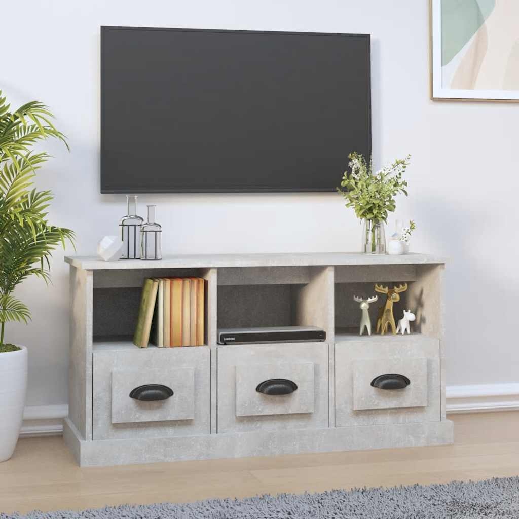 Móvel de TV 100x35x50 cm derivados de madeira cinzento cimento