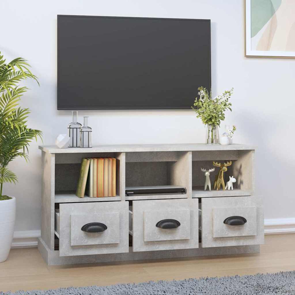 Móvel de TV 100x35x50 cm derivados de madeira cinzento cimento