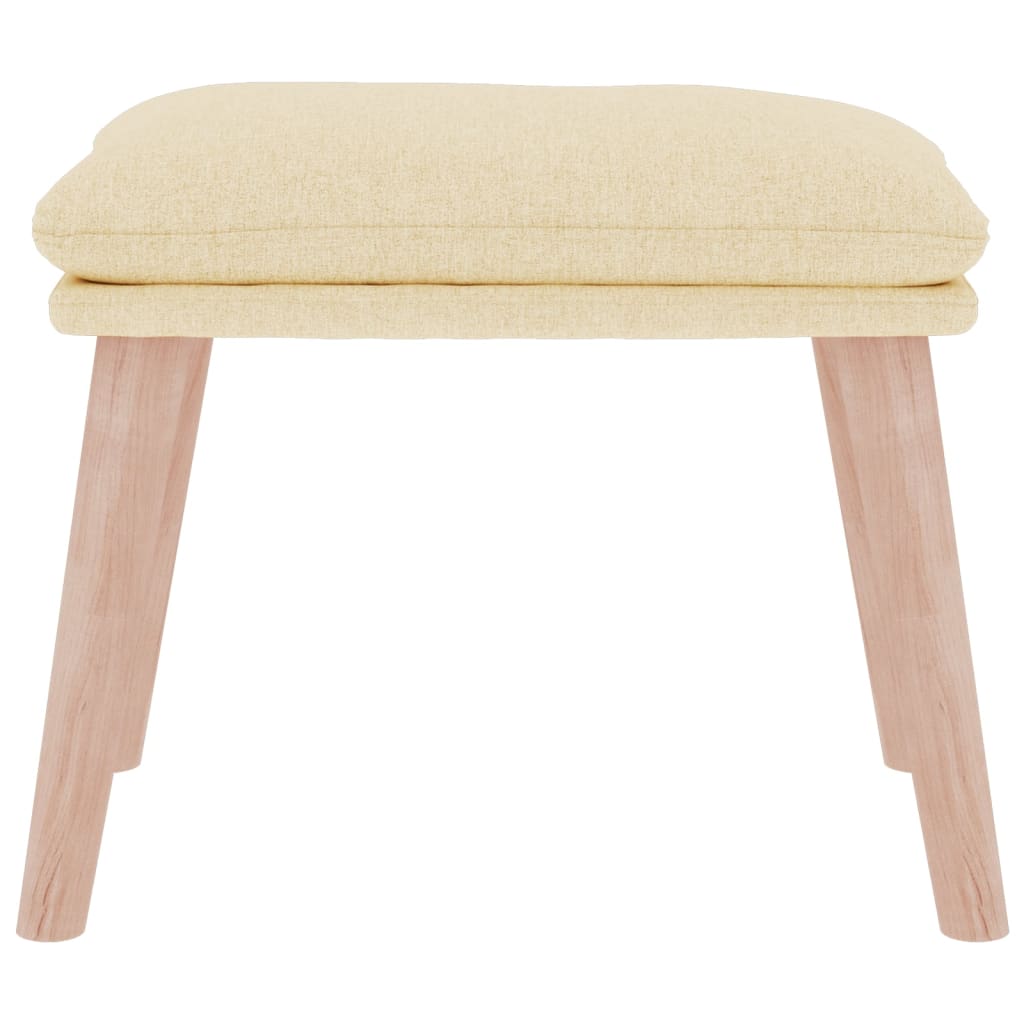 Apoio de pés 45x29,5x35 cm tecido cor creme