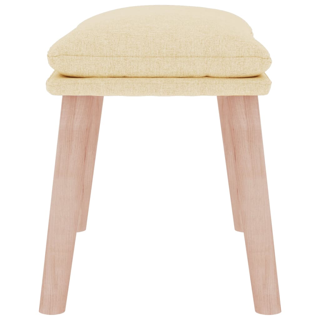 Apoio de pés 45x29,5x35 cm tecido cor creme