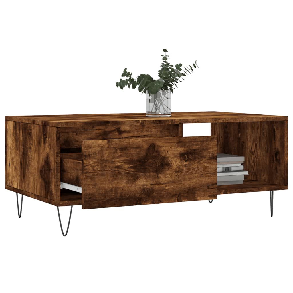 Mesa de centro 90x50x36,5 cm derivados madeira carvalho fumado