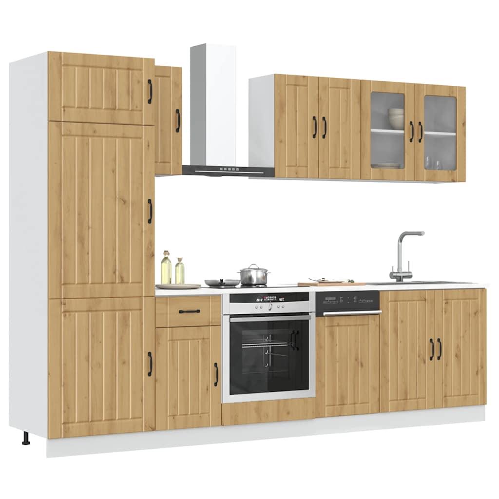 8 Peças armário de cozinha conjunto kalmar carvalho artisiano