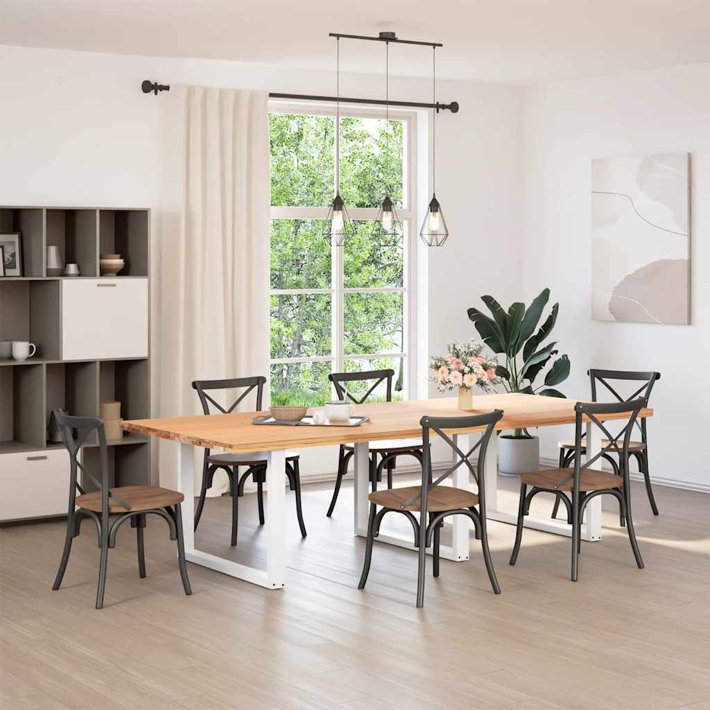 Pés de mesa de jantar em forma de u, 3 peças, branco, 100x (72-73) cm, aço
