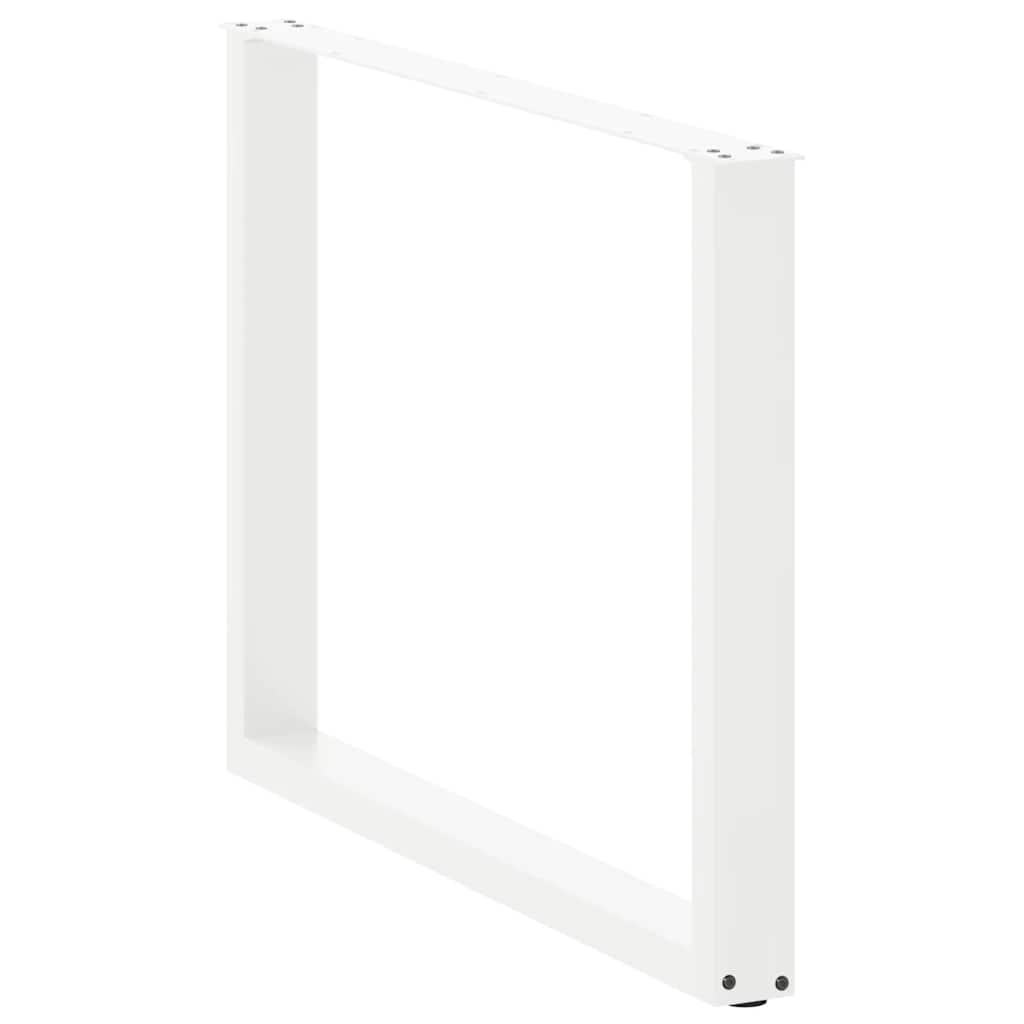 Pés de mesa de jantar em forma de u, 3 peças, branco, 100x (72-73) cm, aço