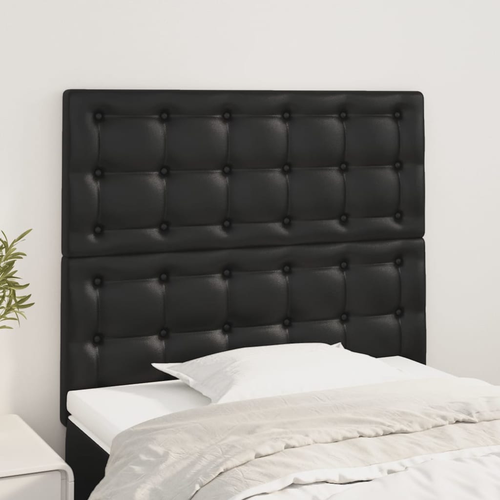 Cabeceira preta 90x5x118/128 cm couro sintético