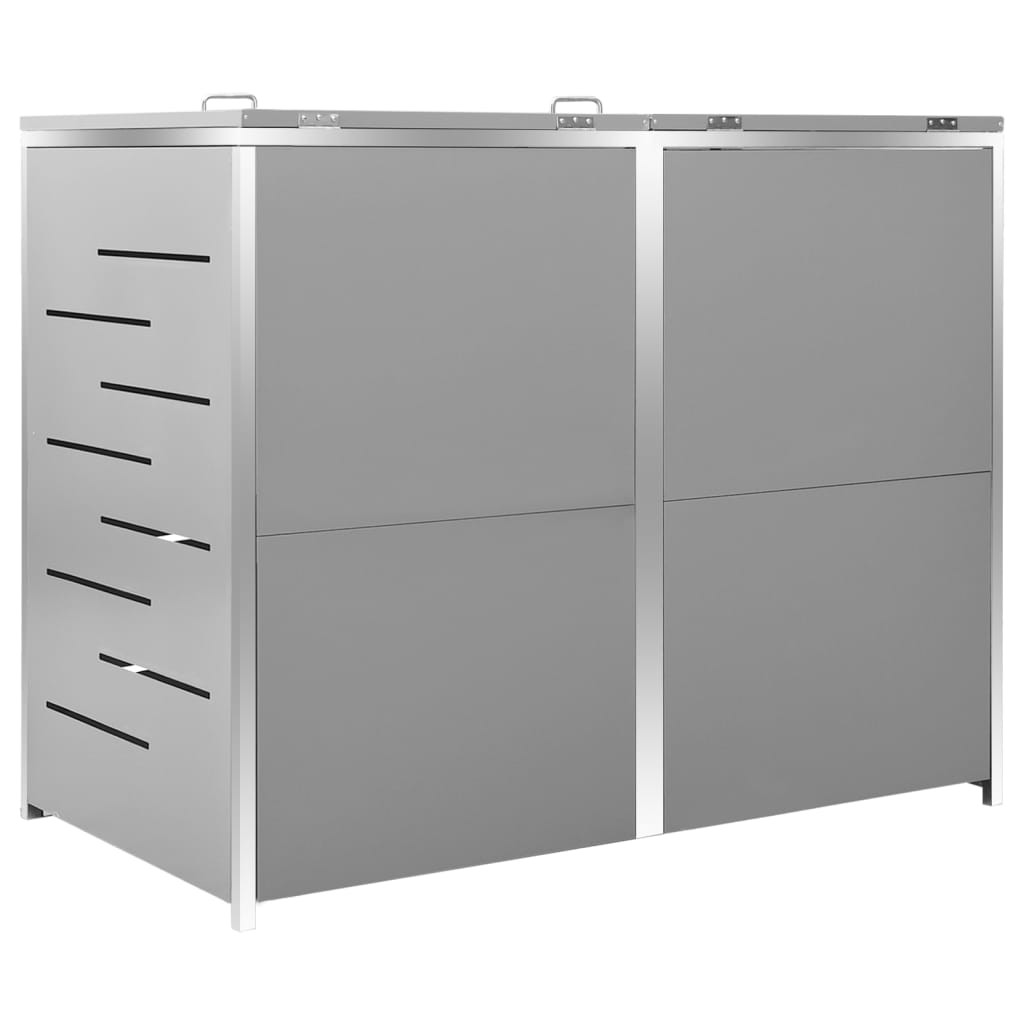 Abrigo duplo para caixote do lixo 138x77,5x115 cm aço inox