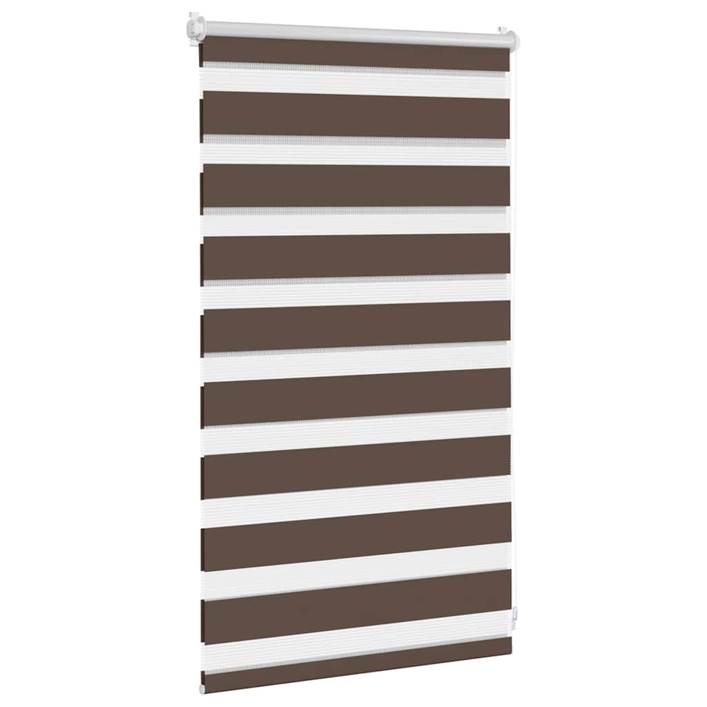 Cortina zebra 50,9x100 cm, largura do tecido 46,7 cm, cor café