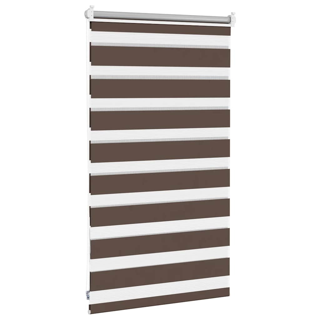 Cortina zebra 50,9x100 cm, largura do tecido 46,7 cm, cor café
